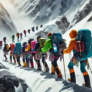 Mountain Everest Hikers